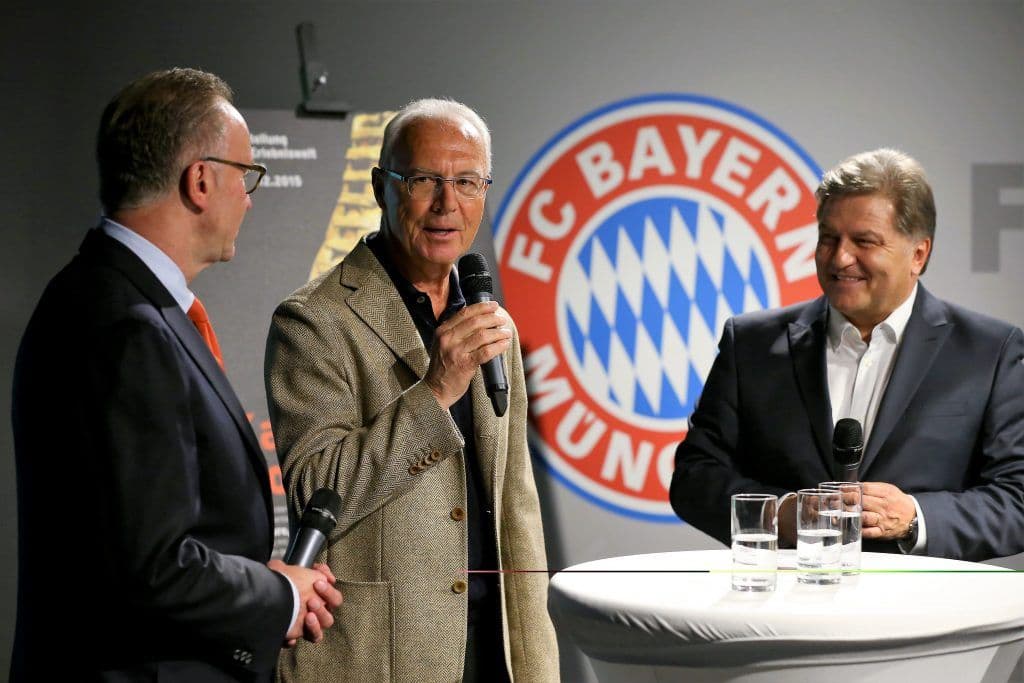 markus hörwick mit karl heinz rummenigge und franz beckenbauer